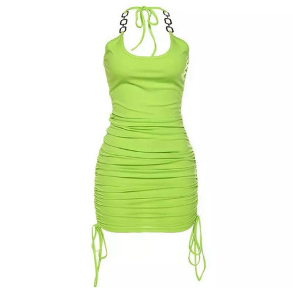 I.AM.GIA Halley Green Rouched Mini Dress - Picture 4 of 11